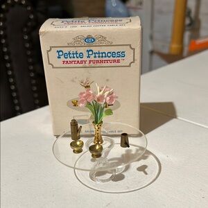 Miniature Clear Table with Gold Accents